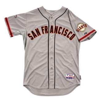 2013 Tim Lincecum San Francisco Giants Game Worn Road Jersey With World Series Patch (MLB Authenticated)